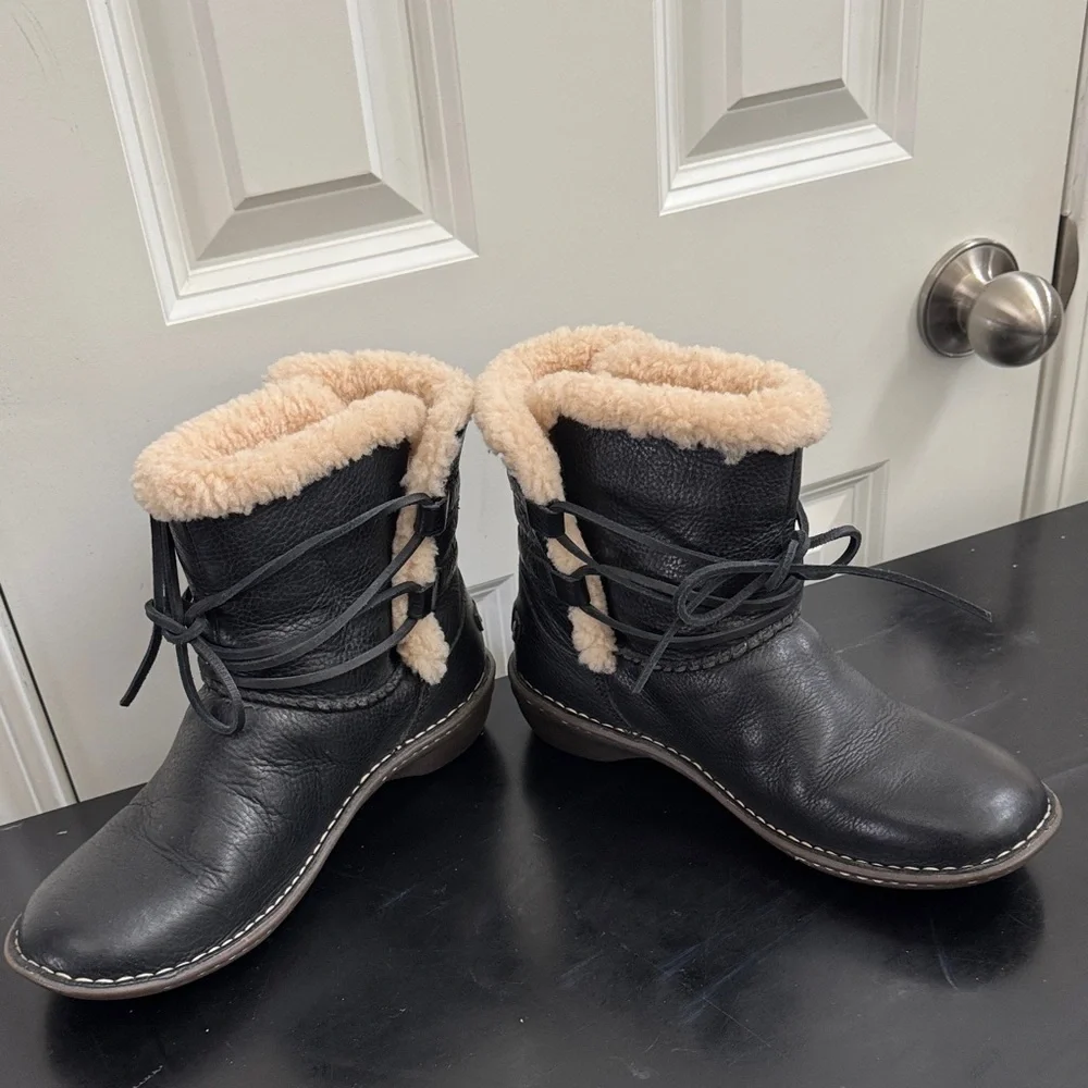UGG Black and Tan Winter Boots